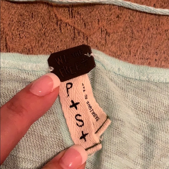 Free People teal hombre shirt - Picture 2 of 4